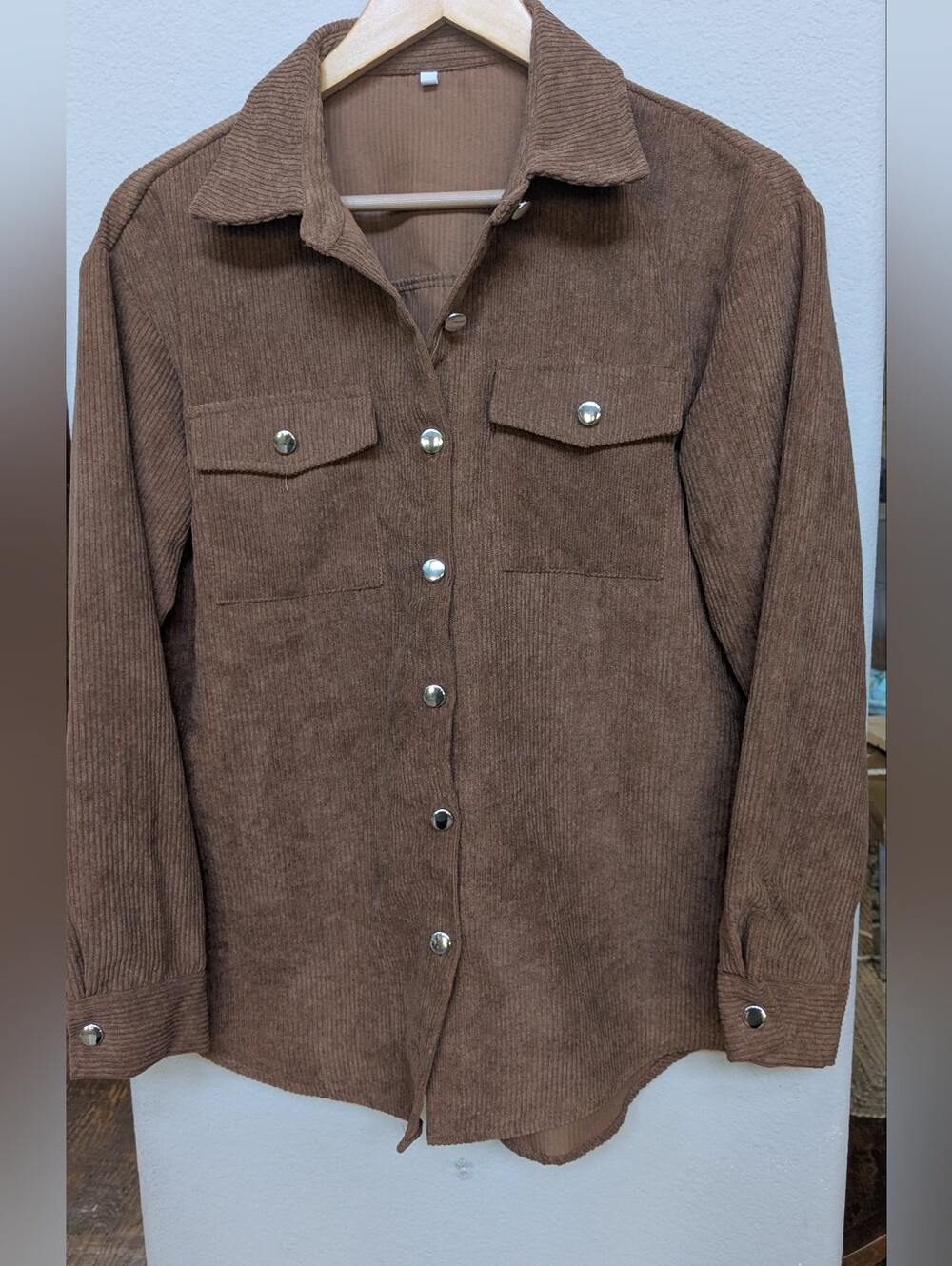 Brown Corduroy Button-Front Shirt/ Jacket